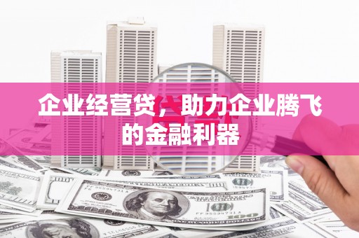 九江企业经营贷，助力企业腾飞的金融利器