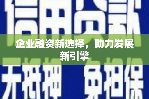 新青企业融资新选择，助力发展新引擎