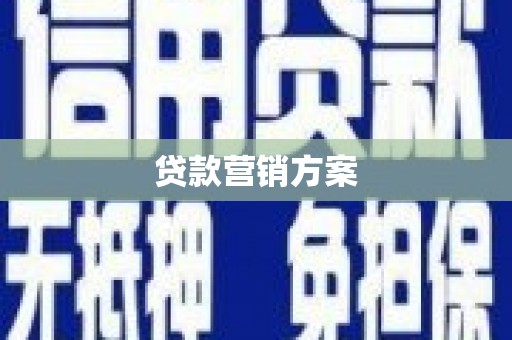 富县贷款营销方案