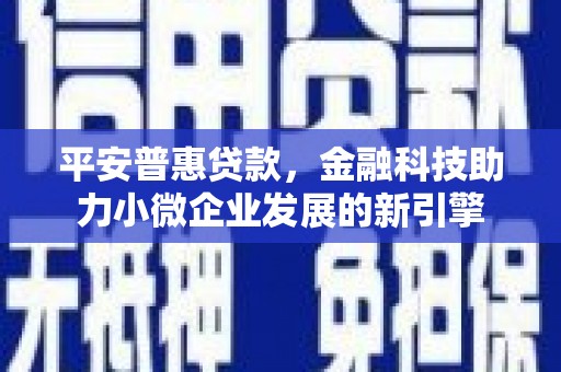 张北平安普惠贷款，金融科技助力小微企业发展的新引擎