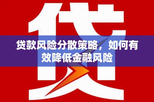 阳春贷款风险分散策略，如何有效降低金融风险