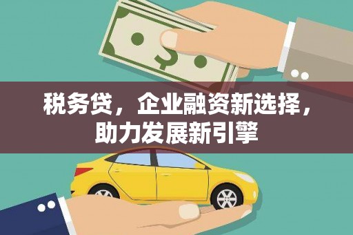 褒忠税务贷，企业融资新选择，助力发展新引擎